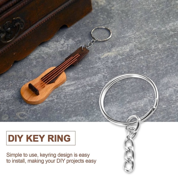 150 st Nyckelringar Nyckelringar Nyckelringar Nyckelringar Delade metallnyckelringar med länkkedja och skruv
