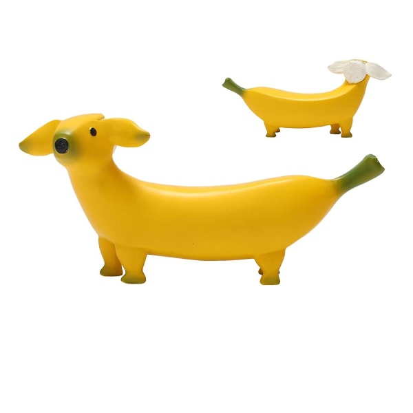 Söt banandelfin Heminredning Trädgårdsstaty - Bananhundstaty - Banananddekoration