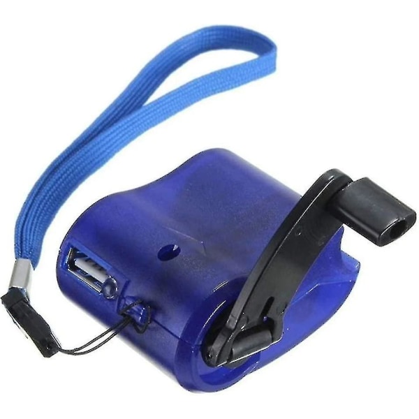 USB Portabel Vev Telefon Hand Nödvev USB Laddare Hand Mp4 Laddare Mobiltelefon Manuell Power blue