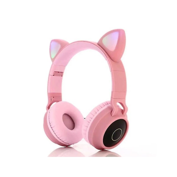 Trådlösa Bluetooth hörlurar för barn, Cat Ear Glow-hörlurar, Trådlösa hörlurar för barn - Rosa