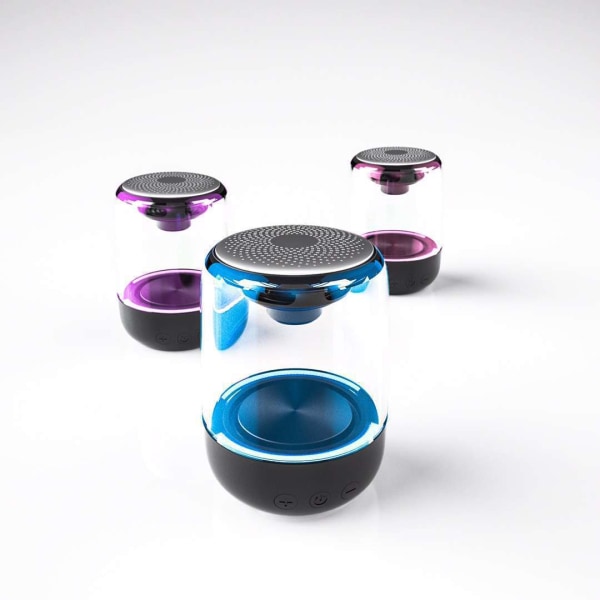 Bärbar Bluetooth högtalare, äkta trådlösa stereohögtalare, kristallklart stereoljud, rik bas, trådlös räckvidd black