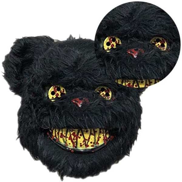 Halloween Mask Bloody Plush Mask Black Bear