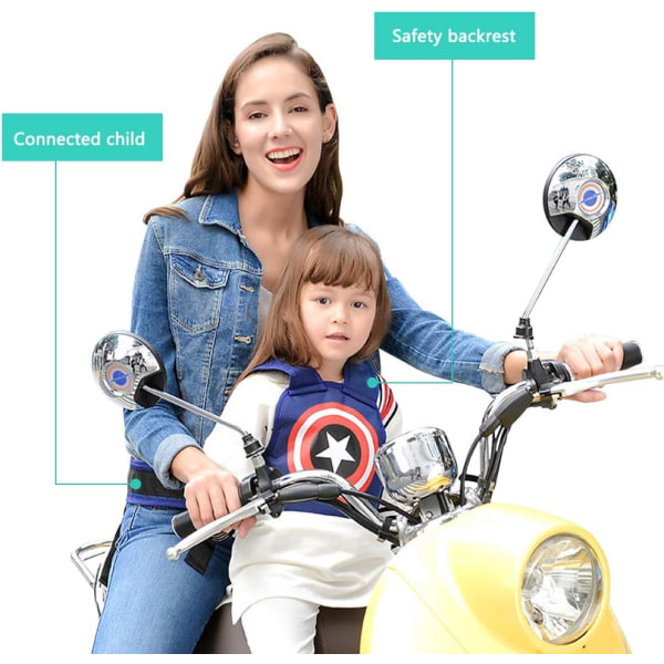 Multifunktionellt justerbart säkerhetsbälte för barnmotorcykel, bilbälte för barn