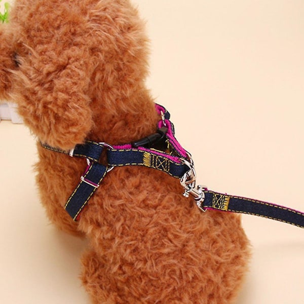 Pet Dog Nylon Sele Halsband 3st/ set Justerbar Pet Leash Dragbandsrep