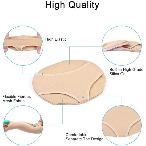 2 Gelkuddar för 2:a Metatarsalen, Fotgel, Framfotsstöd, Smärtlindring, Sår Absorberande Kudde