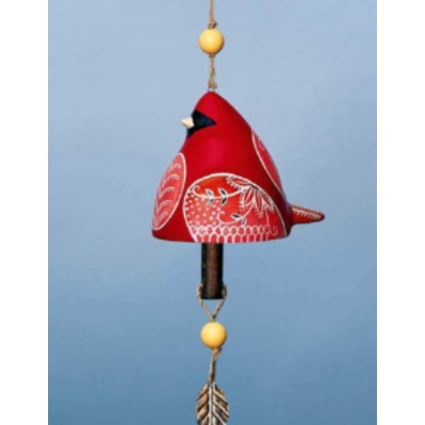 Fåglar Vindklockor Handgjorda Resin Fågelstaty Wind Chime Kreativ hängande dekor för utomhusbruk red