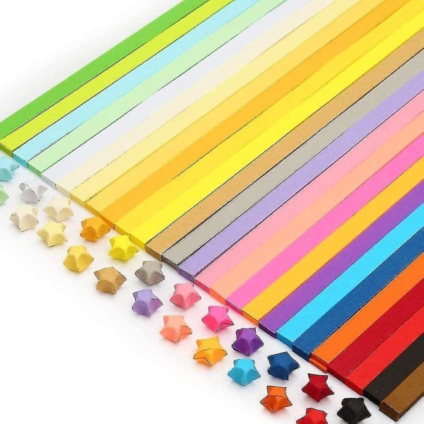 1030 ark Origami Stars Papers Paket gör-det-själv-papper - 27 färger för gör-det-själv och dekoration