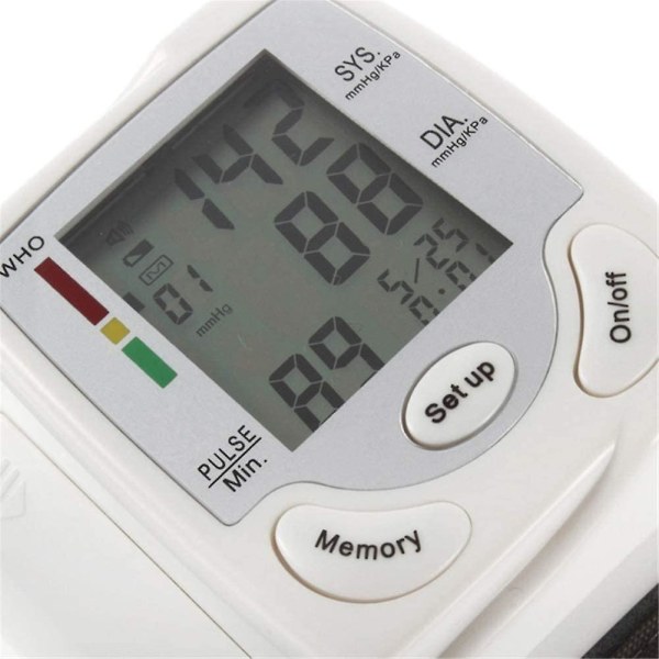 Bärbar överarms blodtrycksmätare LCD-skärm Exakt Automatisk Bp-maskin Hemmabruk Digitalt blodtryck