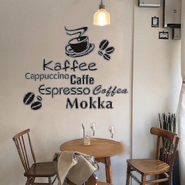 -kaffekopp engelska bokstäver avtagbar kök väggdekor DIY väggdekor matsal dekoration