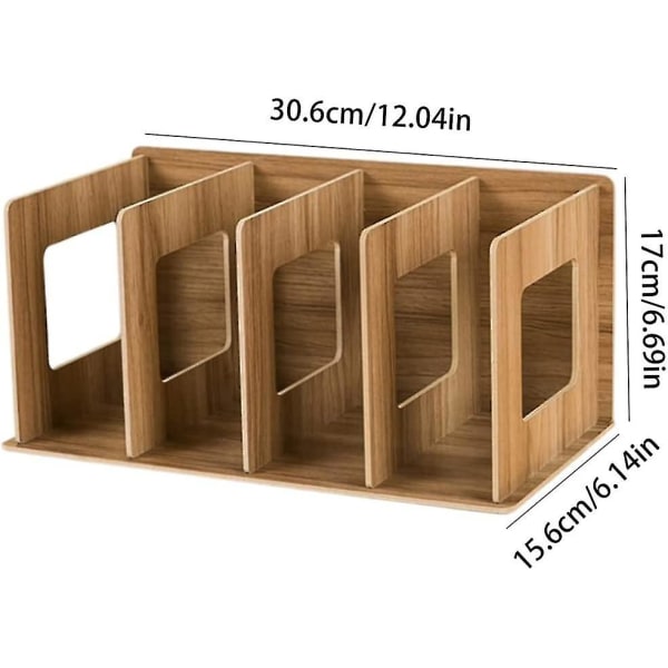 Trä CD-hylla Skrivbord Bokförvaring Hylla Stativ 4 sektioner Gör-det-själv DVD- organizer Cherry Wood 1st