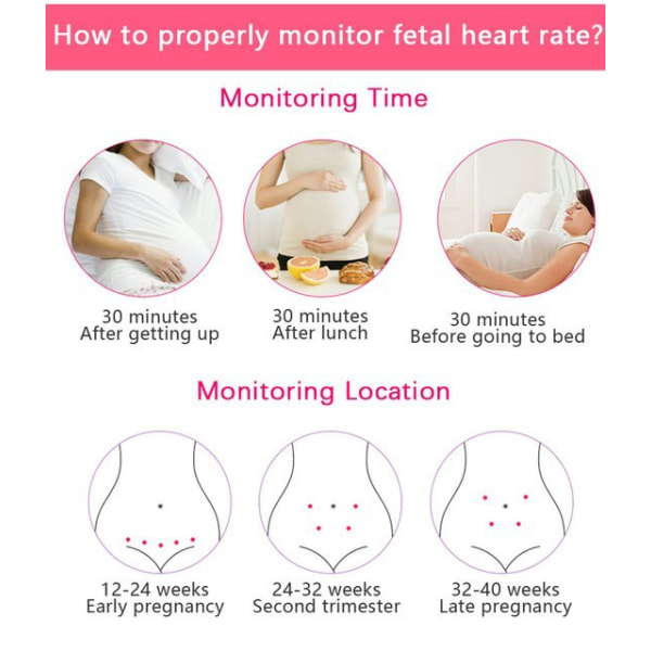 Fosterstetoskop för att upptäcka bebisens hjärtslag rosa