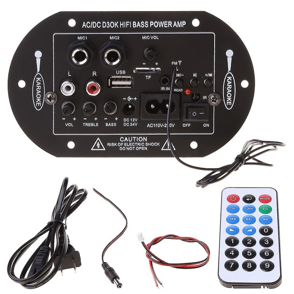12v 24v 220v USB Tf Kortspelare Förstärkare Hem Hifi Stereo Power Amplifier Board