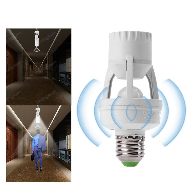 E27 Skruv Glödlampshållare LED PIR Infraröd rörelsesensor Lampströmbrytare