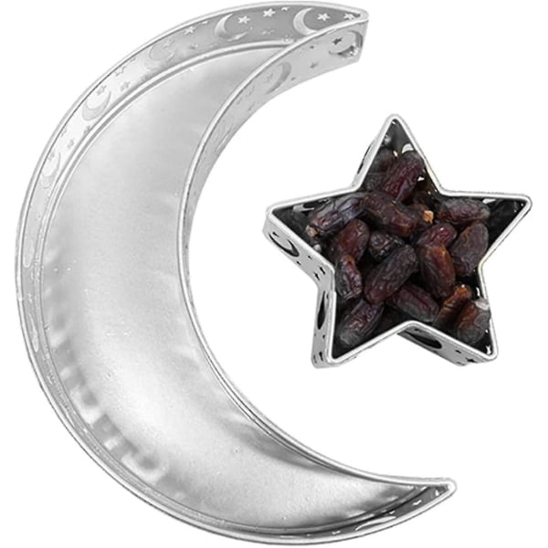 Hem Festlig Desktop Iron Moon Star Dekorativ bricka (vit) 2 delar
