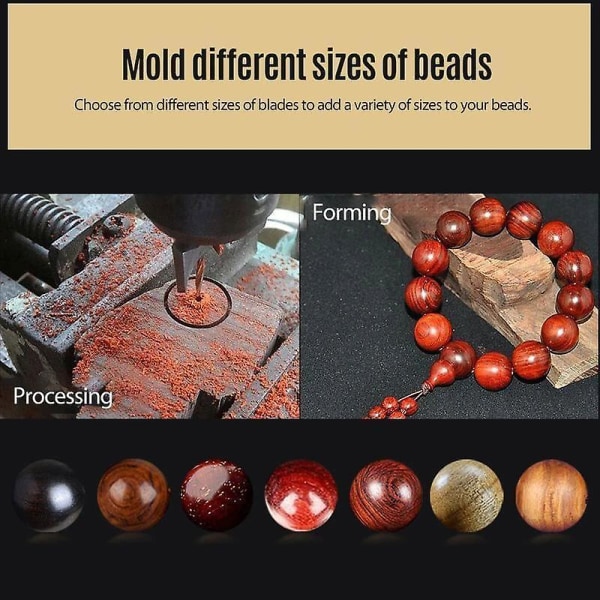Premium pärlor borrspets träpärlmaskin Buddha pärlor kulfräsar bits träbearbetningsverktyg Glitch-free