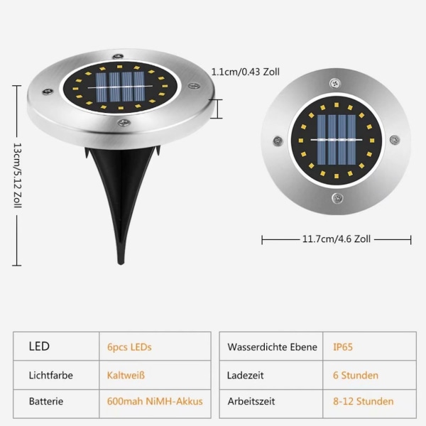 Garden Solar Lights 6 Pack 16st LED Solar Lights Outdoor