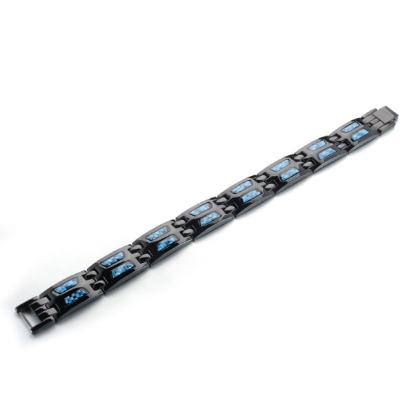 Ett stycke blått svart armband Titandrivet magnetiskt armband