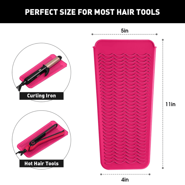Rakt hår perm silikon värmeisolerande ärm vågig perm clip värmeisolering pad rakt hår förvaringsväska pink