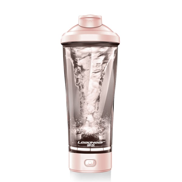 Automatisk blandningskopp fitness sportproteinpulver milkshake elektrisk shakerkopp med skala studentvattenkopp pink