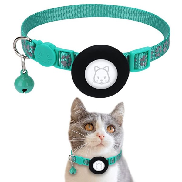 Reflekterande katthalsbandsseparation med GPS-fäste, säkerhetsspänne och klocka för katter, kattungar och valpar yellow