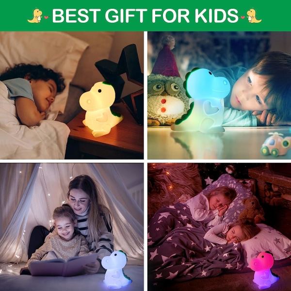 Nattlampa för barn Baby Nattlampa, Dinosaur Baby Nattlampa, 7 färger & Touch, USB uppladdningsbar LED-lampa, Nattlampa för barn Deco-lampa för inredning i barnrum