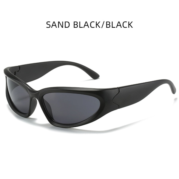 Wraparound Sportsolglasögon för kvinnor Mode Mode Sports Shades Solglasögon - 2.. Sandsvart båge/helgrått lakan