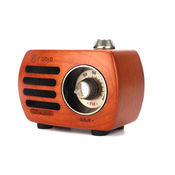 Vintage trä Bluetooth högtalare Mini Mini Radio FM utomhus bärbart trä ljudsystem A