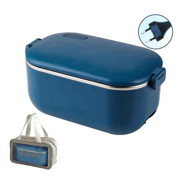 Elektrisk Lunchbox Matvärmare, bärbar läckagesäker behållare i rostfritt stål, värmelåda med påse, för bil/hembruk