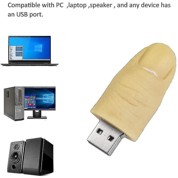 32GB USB-minne, höghastighets silikonminne, tecknad minnespinne, flashminne, pen drive, bärbar dator, dator, Windows (32GB. Finger)