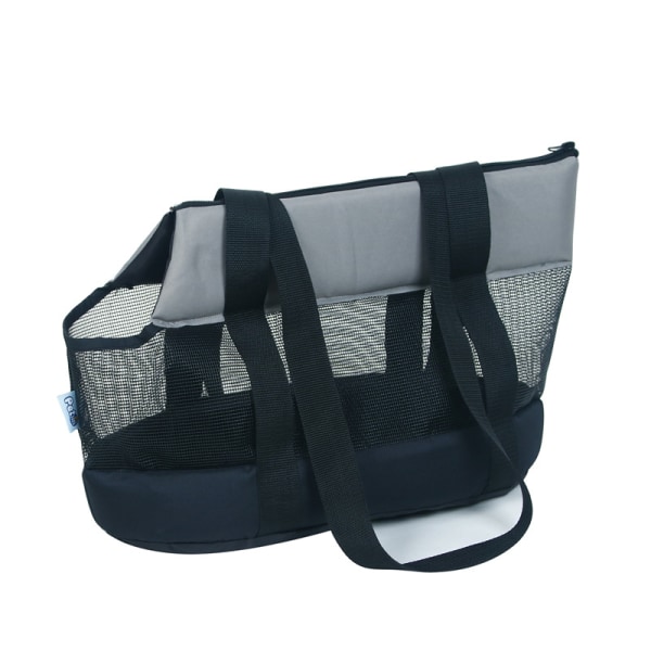 Bärbar axel för husdjursväska Handväska Vikbar mesh för hund kattväska black S