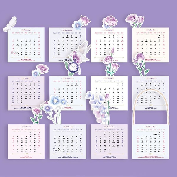 2022 Creative Desk Calendar Unik Flower Korg Form Desktop Schema Kalender 12 X 21 Cm