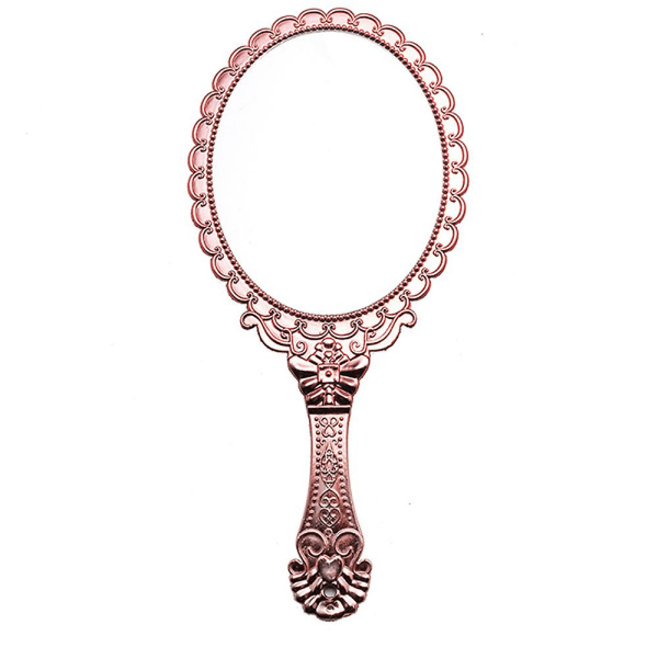 Handspegel Vintage handhållen spegel med handtag Sminkspegel Resespeglar (ovala)