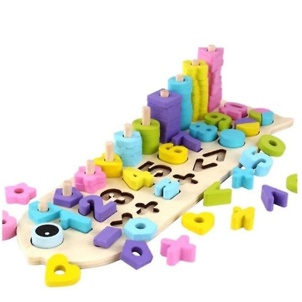 Barns sortering Lärande Pedagogiska leksaker Färg stapling Antal Logaritmisk platta