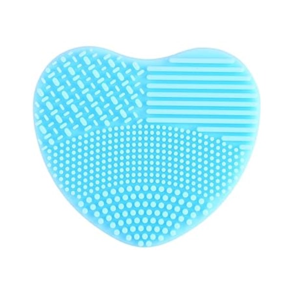 Silikonborstrengöringsmedel, hjärtform Silikonsminkborstrengöringstillbehör (blå) sky blue