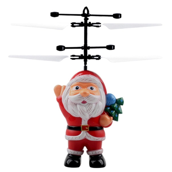 Merry Christmas Induktionsfordon Flygande Santa Claus Flygplan Sensor Helikopter Induktion Xmas Toy