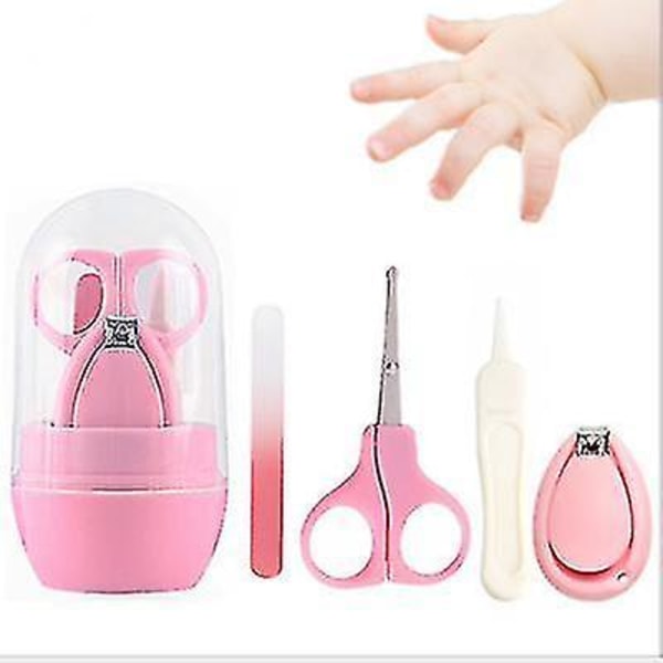 4 st/ set Set för barn, Baby Hand Foot Nagelklippare Kit (Rosa) pink