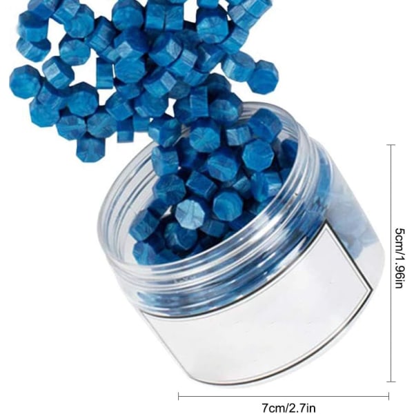 Tätningsvaxpärlor, 200 stycken åttakantiga tätningsvaxpärlor blue