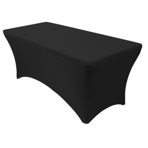 Set med 2 bordsdukar [6 fot, 183*76*76 cm] Skinny, tvättbar, rynkbeständig stretch rektangulära uteplatsdukar black