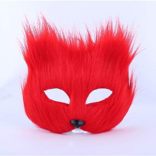 Djurmask Manlig och kvinnlig halvansiktssimulering Fox Mask Maskerad red