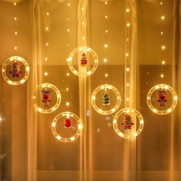 Christmas Curtain String Lights, 3M x 0,5M LED Fairy Tale Gardin USB hängande lampor för julgransdekoration