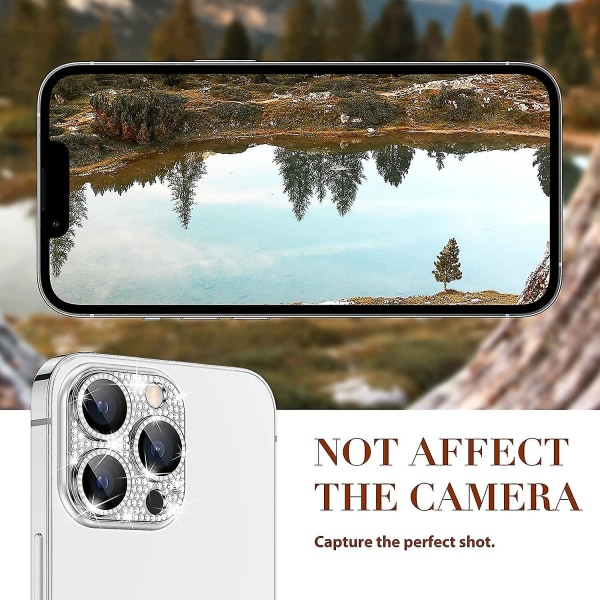 2st kameralinsskydd kompatibel med Iphone 14 Pro Max & Iphone 14 Pro, Glitter Diamond cover