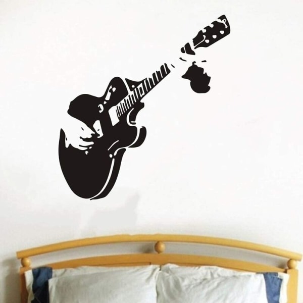 Gitarrmusik väggdekor dekoration, DIY vägg avtagbar vinyl väggdekor för skolbarn Barn Vardagsrum Sovrum Familj