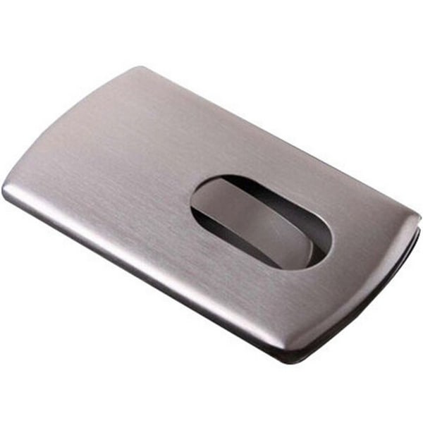 Visitkortshållare för skrivbord Hand-push metall rostfritt stål visitkortshållare