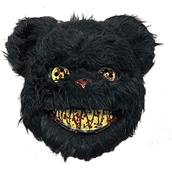 Halloween Mask Bloody Plush Mask Black Bear