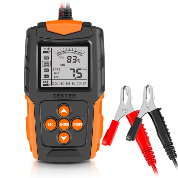 Bilbatteritest 12V/24V LCD Digital Batterianalysator Bildiagnosverktyg SOH SOC CCA IR Mätning För Bil Lastbil Motorcykel