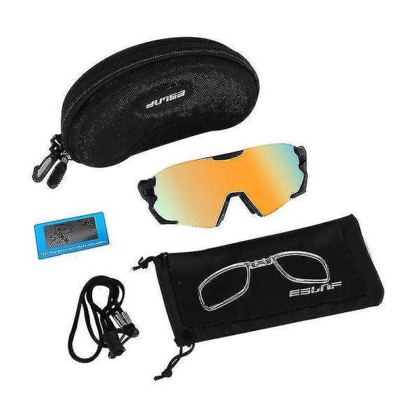 Cykelglasögon Polariserade sportsolglasögon UV-skydd för män kvinnor（Gul）