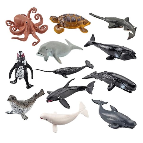 Simulering Havsdjurmodell Beluga Megalodon Sälfigurleksaker Pedagogiska kognitiva prydnader för barn