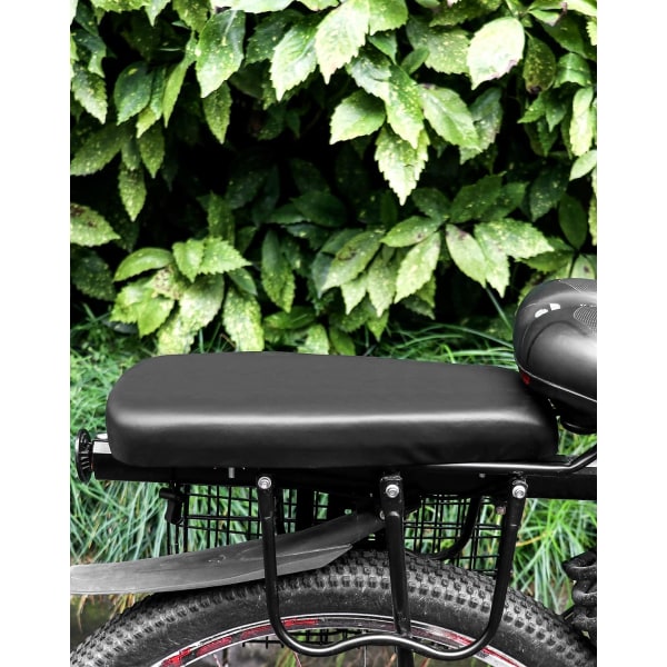 Cykelkudde bak, skruvmonterad förtjockad PU-läderkudde för cykelbaksäte för barn och vuxna
