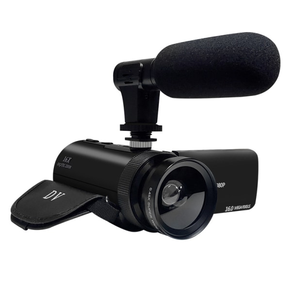 Kamera med mikrofon Videosky Fhd 1080p 16mp Vloggning Youtube-kamera 16x digital