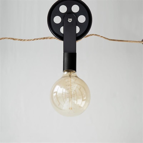 Vintage järnhjulsremskiva Ljuslyftare Kabeltrådslyftare för LED-ljuskronor Pendellampa Belysningstillbehör